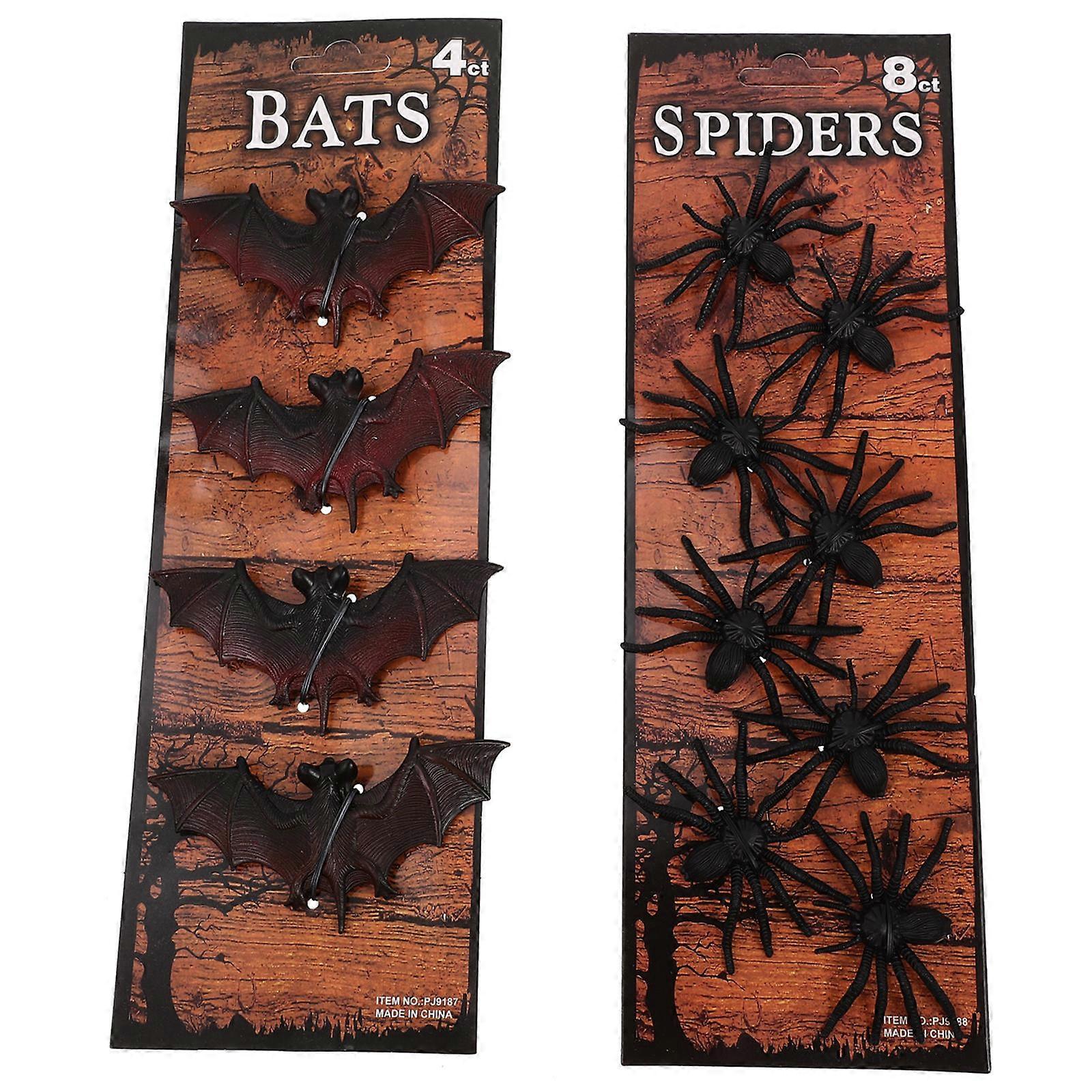 Halloween Spiders and Bats Decorations for Party Use 3Sets