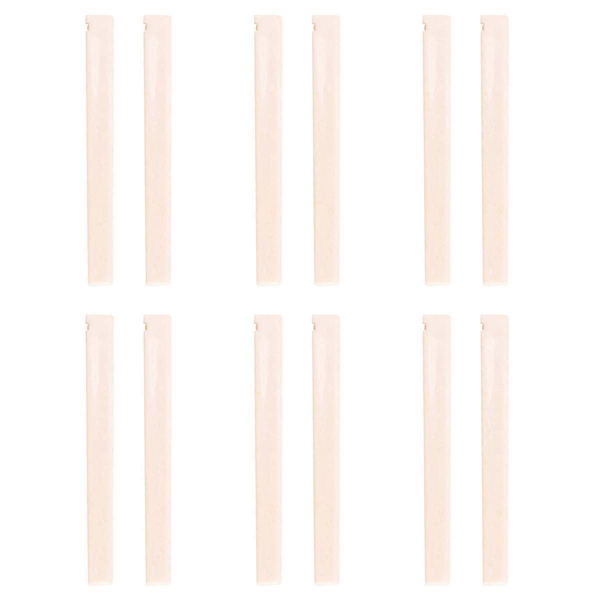 2 Pcs Spare Part Beige Plastic Bridge Saddle Nut for Classical Guitar