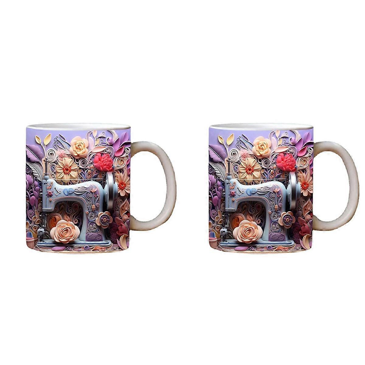  3D Sewing Painted Mug 3D Space Mug Home Decor, B