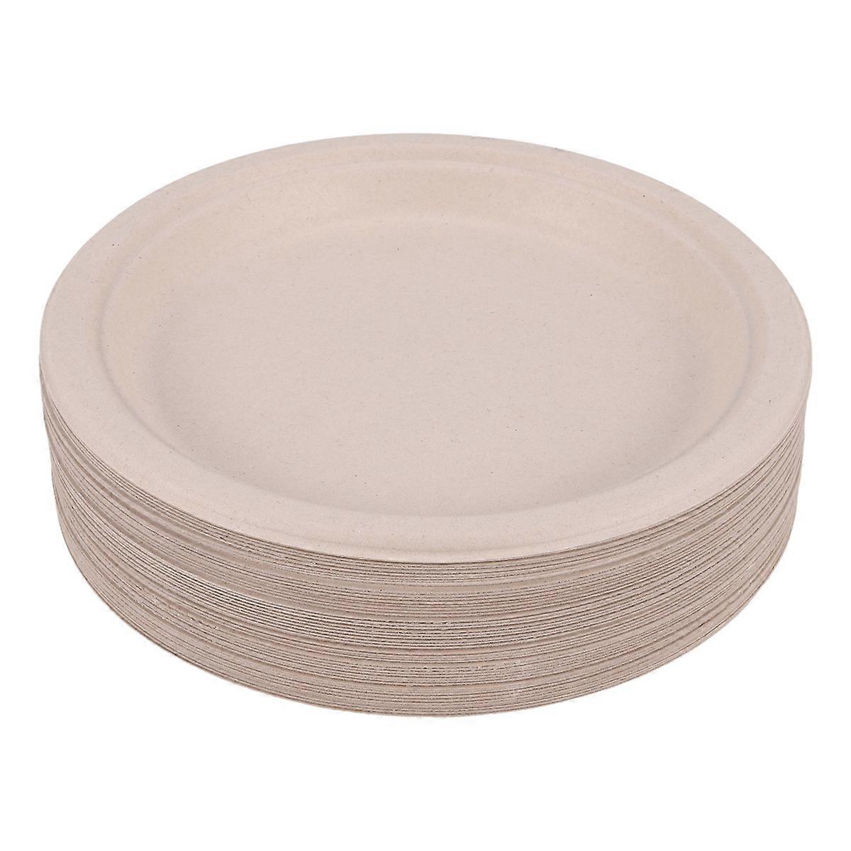 100% Compostable Disposable Paper Plates Bulk 9 Inch 50 Pack