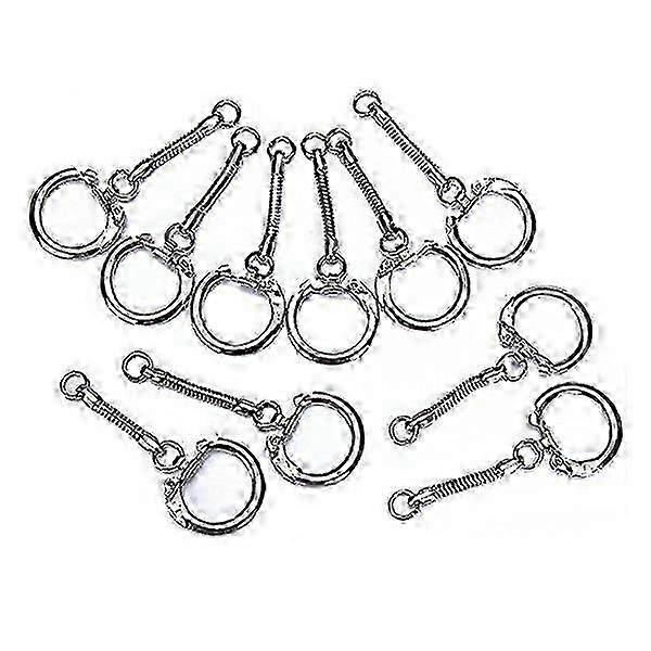 30pcs Snake Chain Key Ring Bag Charms DIY Craft Silver
