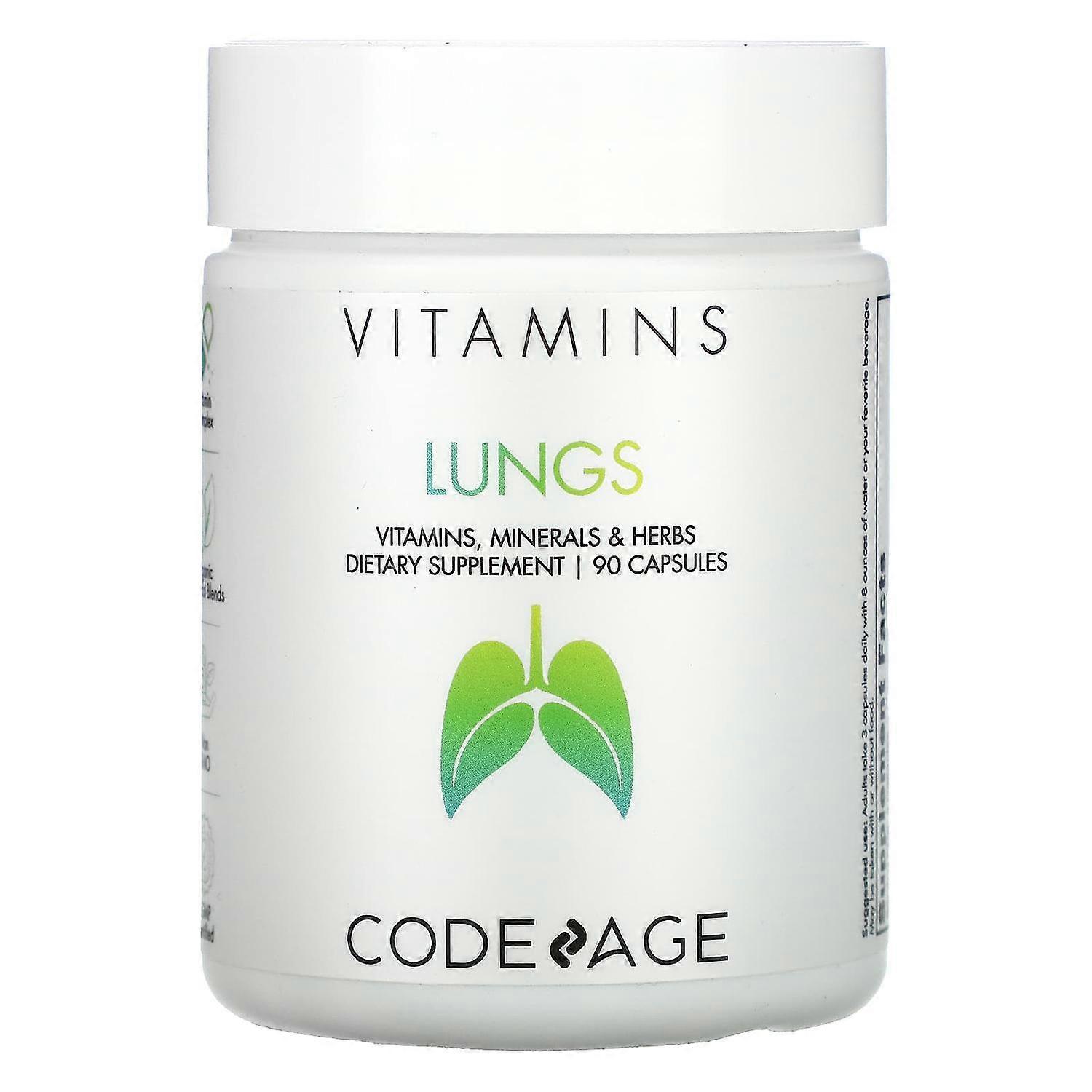 Codeage, Vitamins, Lungs, Minerals, Herbs, 90 Capsules