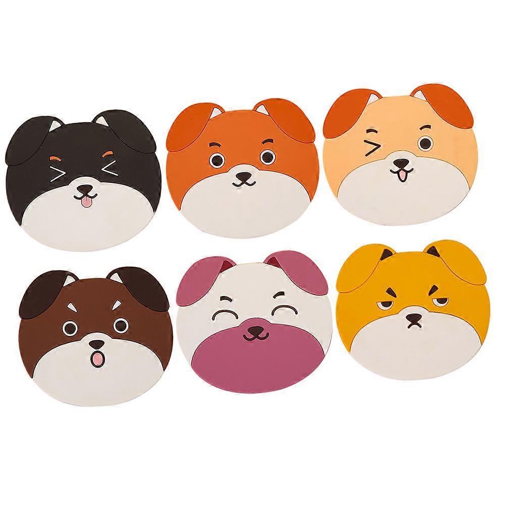Silicone Coaster Set for Car with 6Pcs Non-Slip Washable Drink Coasters