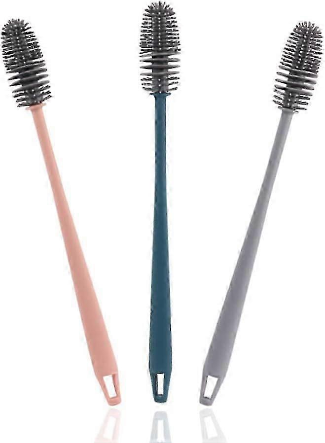 Bottle Brush, Long Handled Cleaning Brush, Silicone Dish Brush, 3