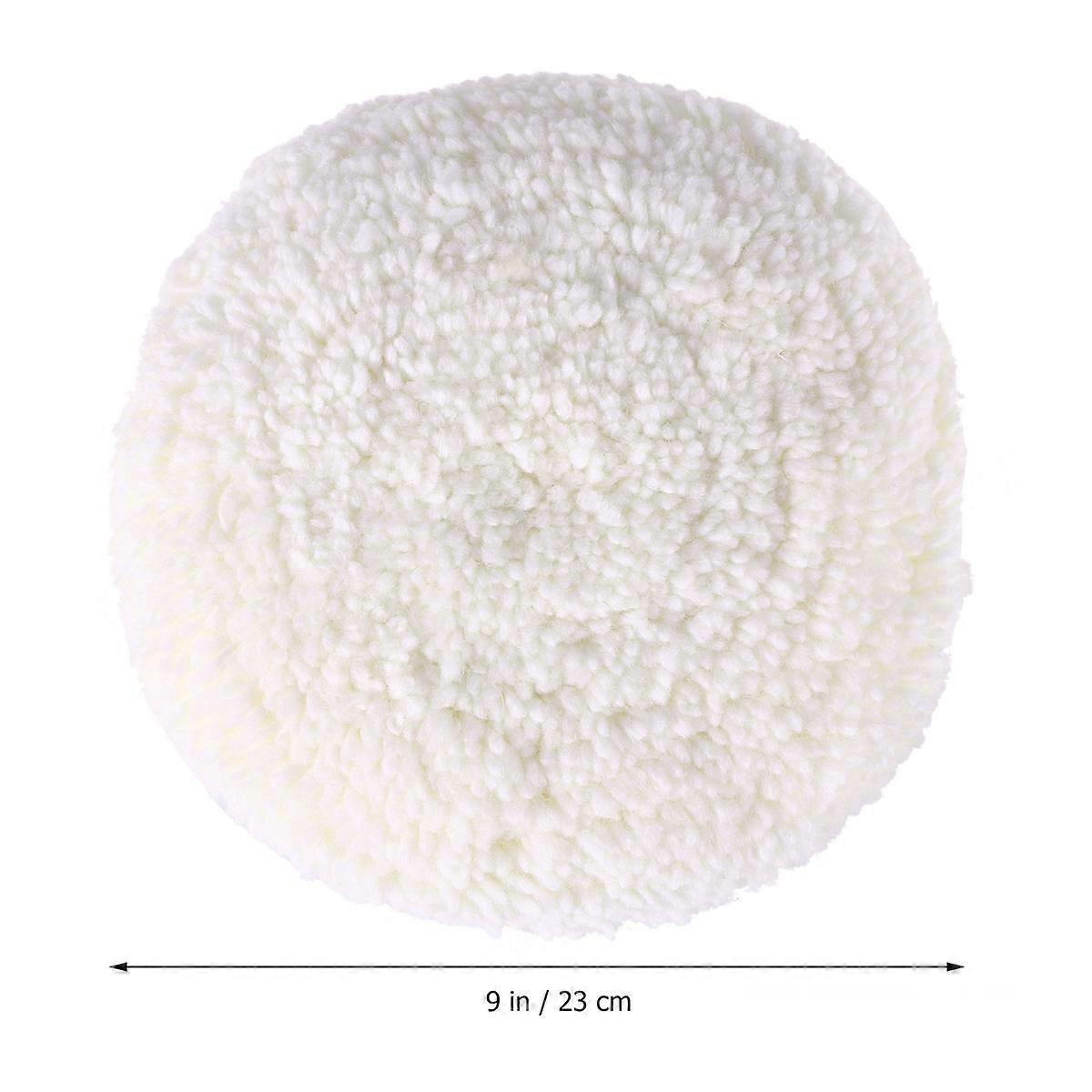Wool Wheel Polishing Pads 2Pcs For Automotive Maintenance Round White Buffing Mop Designed For Car Enthusiasts