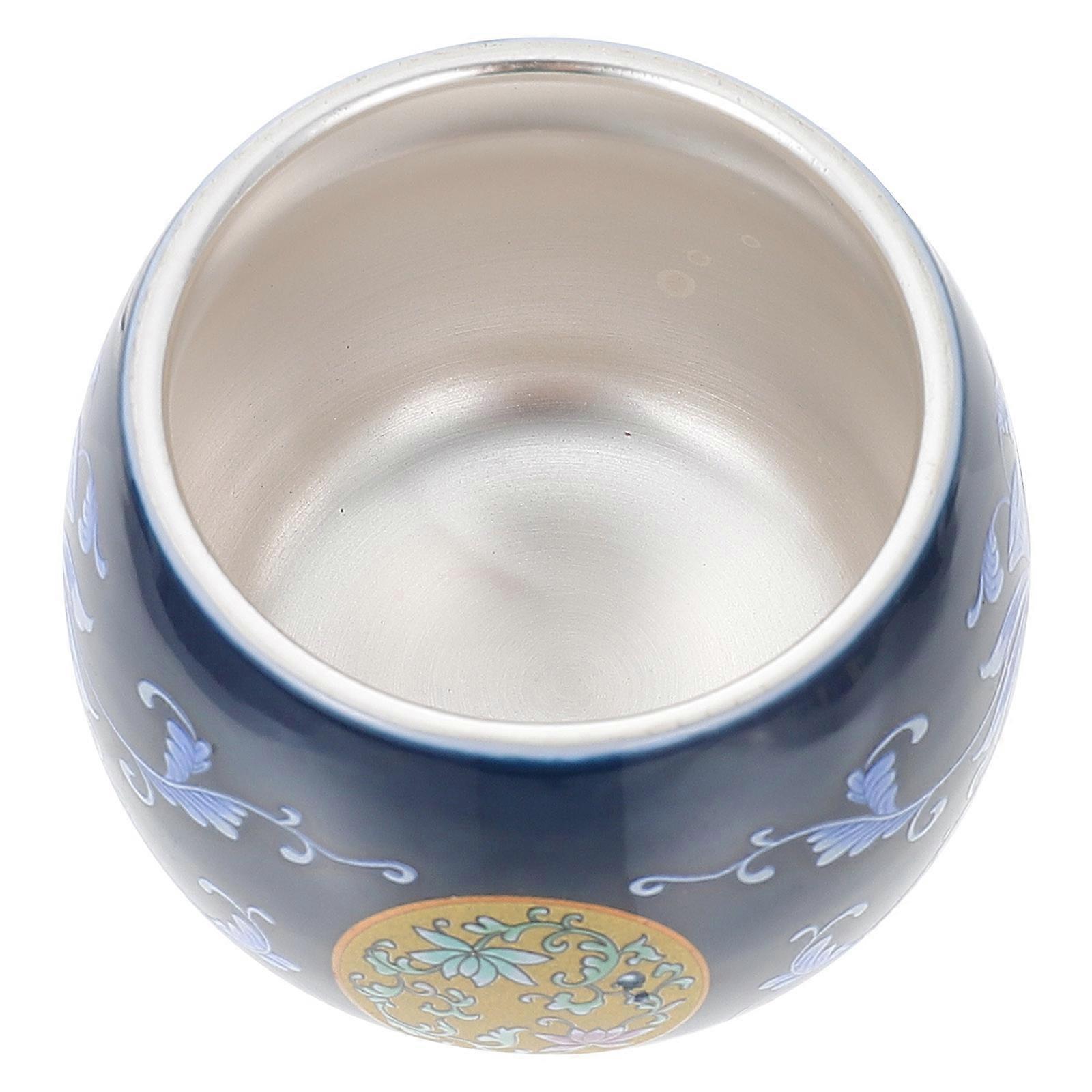 Blue Gilt Silver Ceramic Tea Cup for Home Design 1Pcs