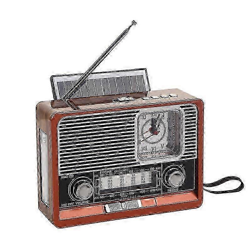Retro Radio Portable Shortwave, Am Fm Retro Radio, With Bluetooth Speaker, Best Reception, Rechargeable Battery, Torch, Aux Tf Usb Stick