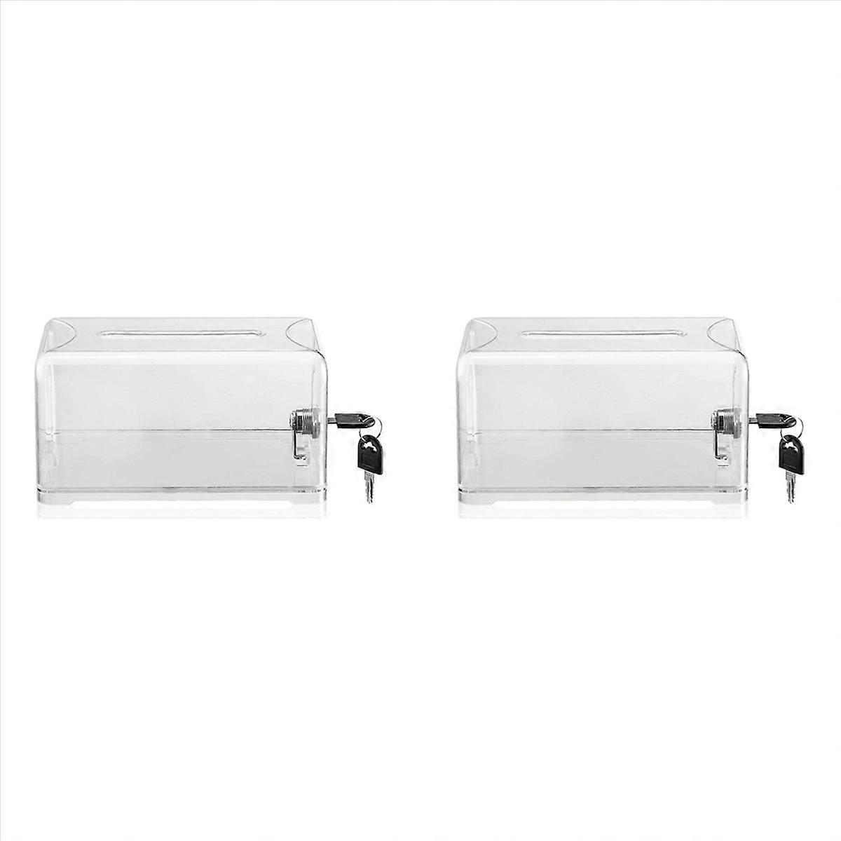 2X Donation Suggestion Box with Lock, Ballot Box,Suggestion Box for Fundraising, Donation, Tip Jars,