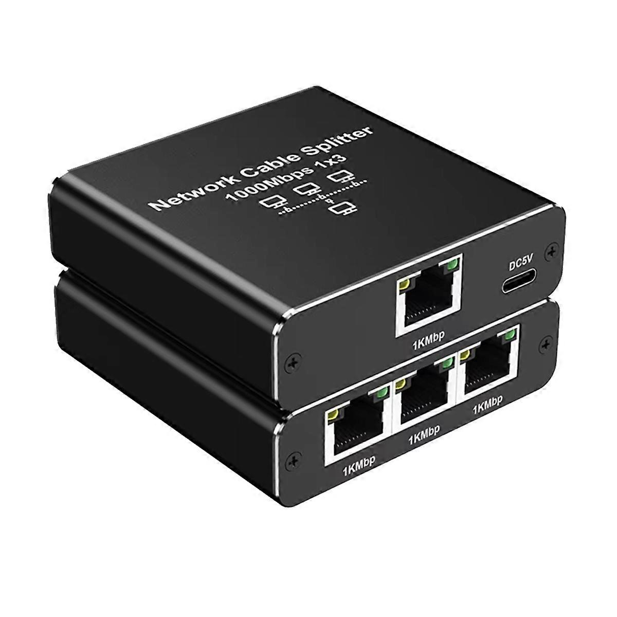 1000Mbps Ethernet Adapter LAN Internet Splitter Cat 6 RJ45 Gigabit Switch for PC Laptop TV Box Route