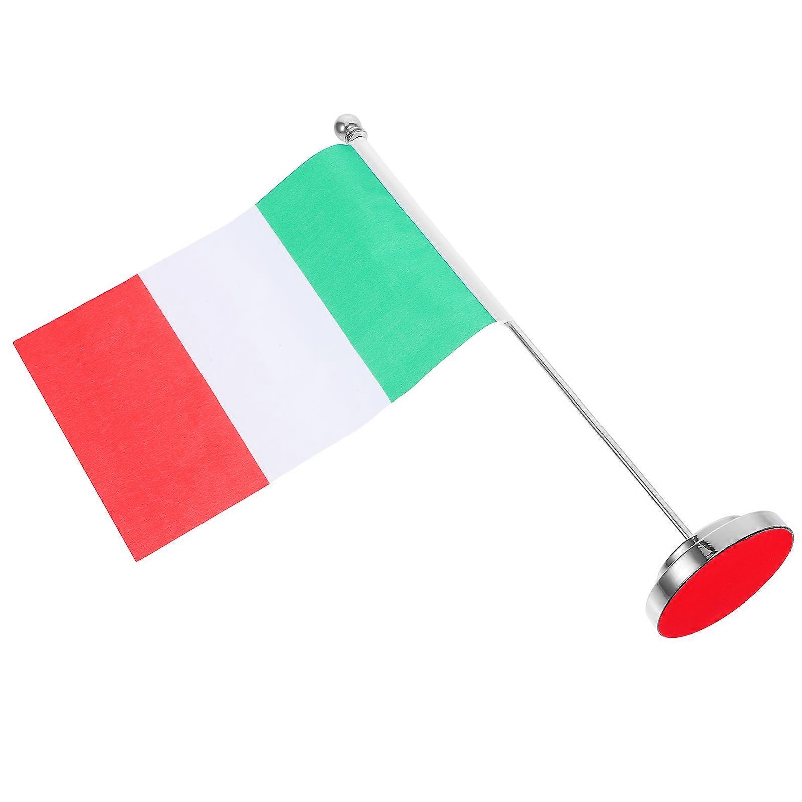 Italian Flag Table Decoration for Desktop Use 2Pcs Mini Flag with Stick