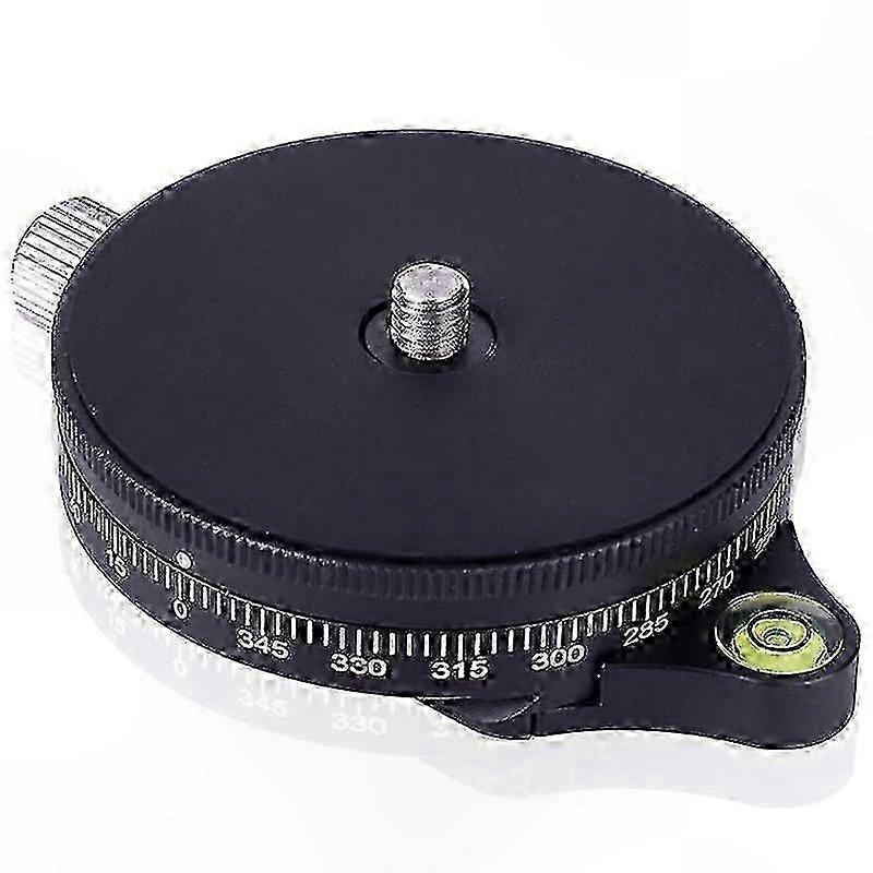 Aluminum Panoramic Tripod Head with Bubble Level, 0.95cm Screw, 22 Lbs Capacity, Camera Pan Base Included