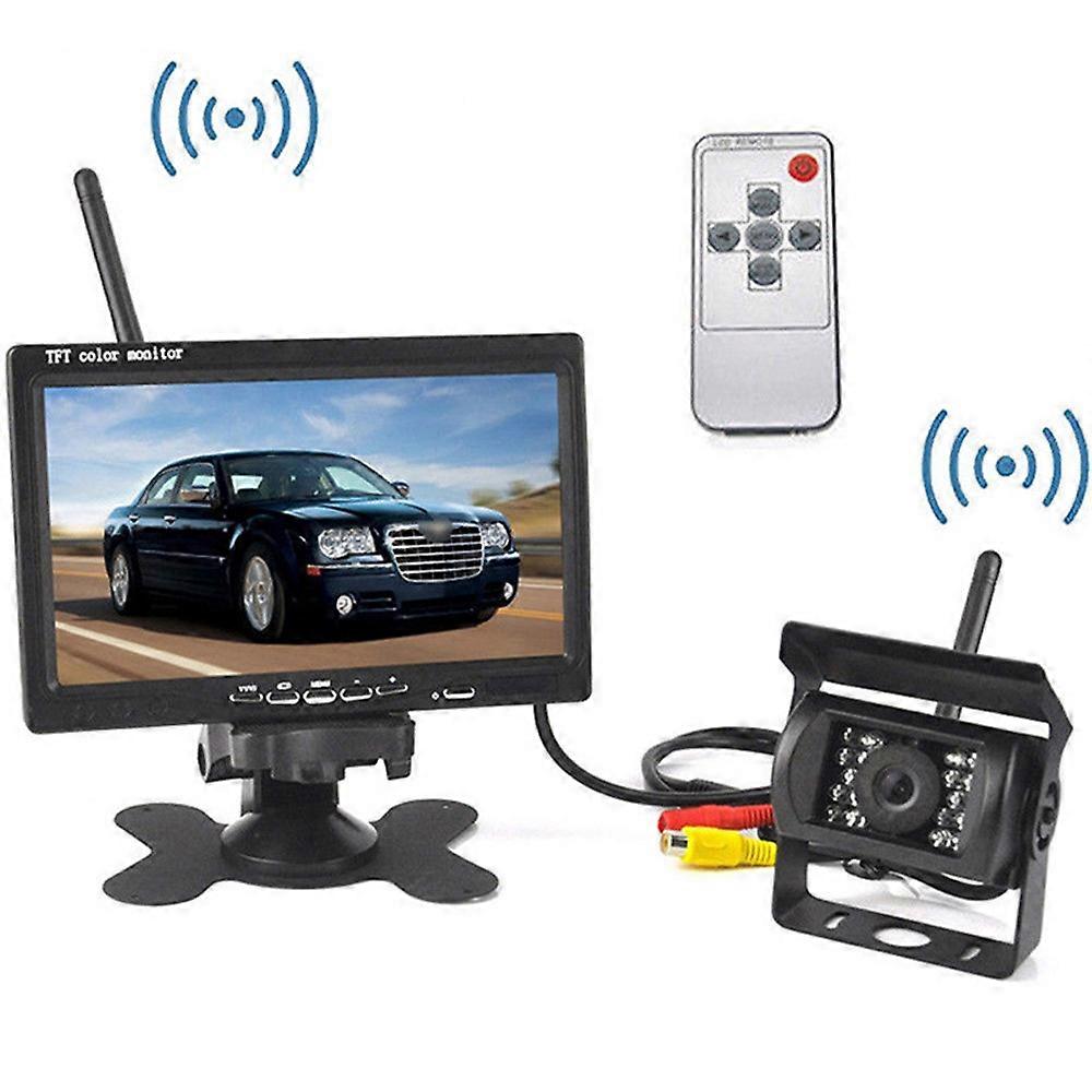 7 Inch Wireless Backup Camera System for Bus IP67 Waterproof Rear View Night Vision LCD Monitor