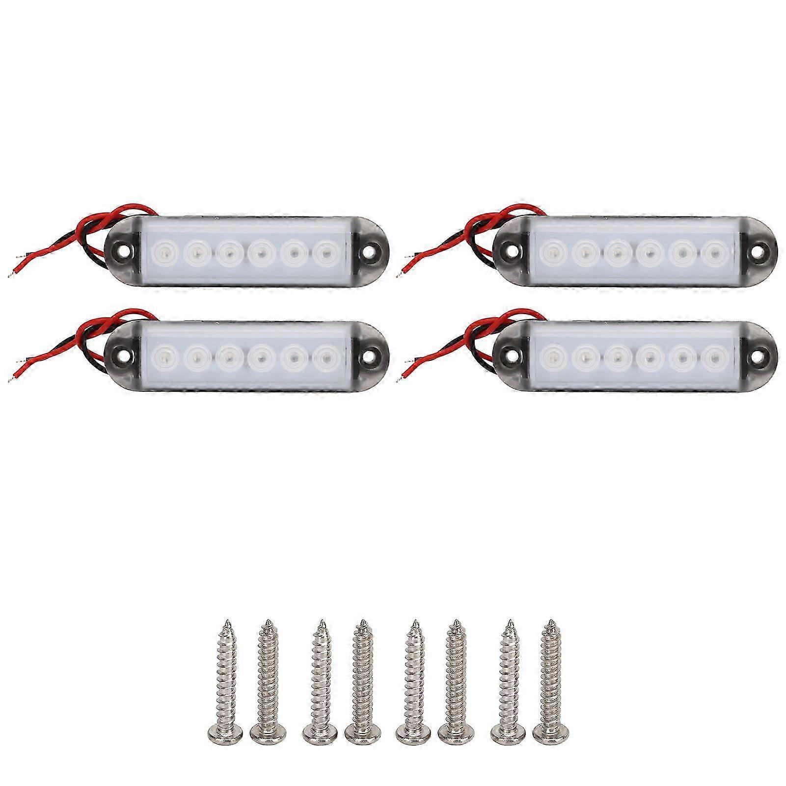 4PCS LED Interior Side Marker Lights 12V Stable PC Material Suitable for RV Ships Yachts