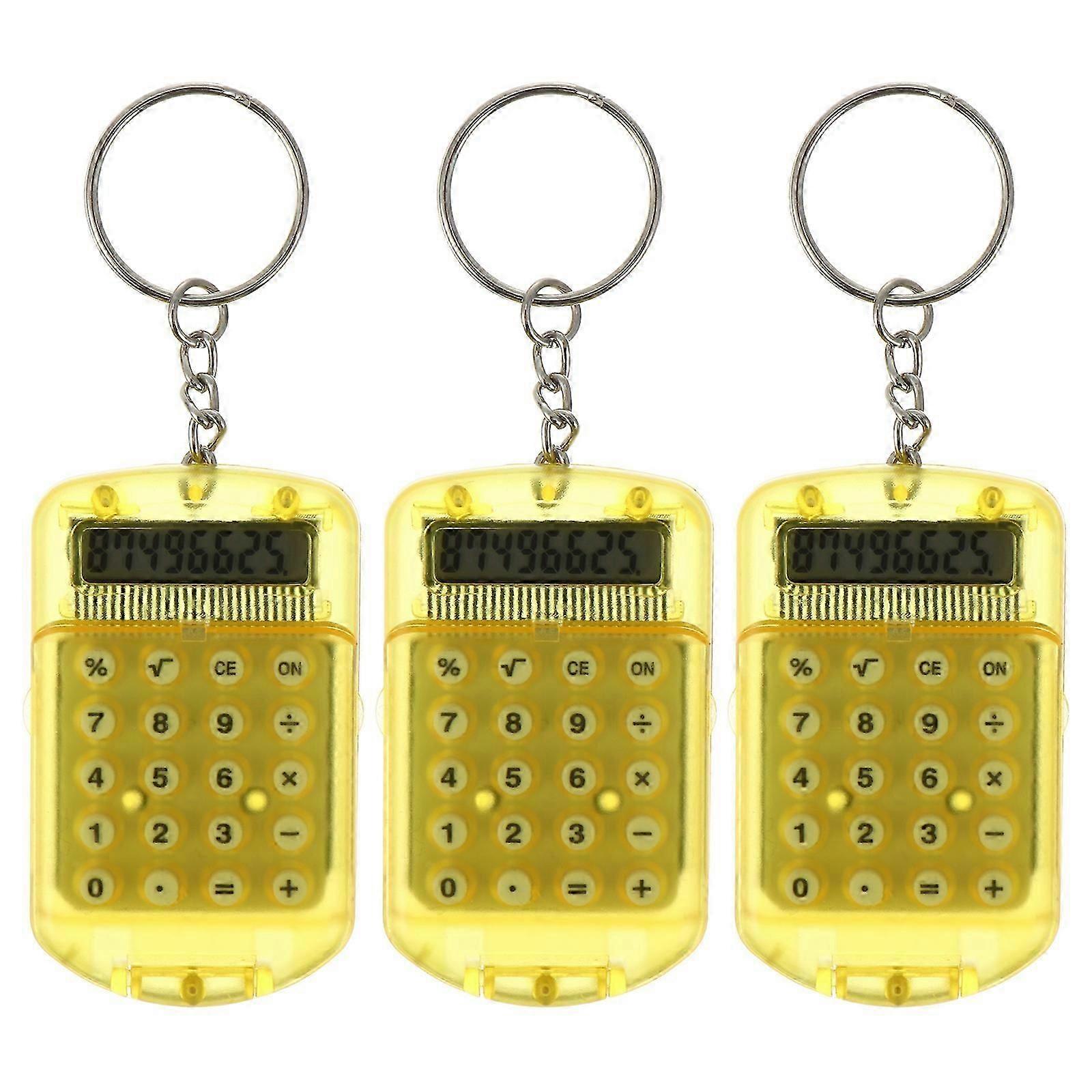 3 stuks mini elektronische rekenmachine sleutelhanger kleine zak rekenmachine sleutelhanger