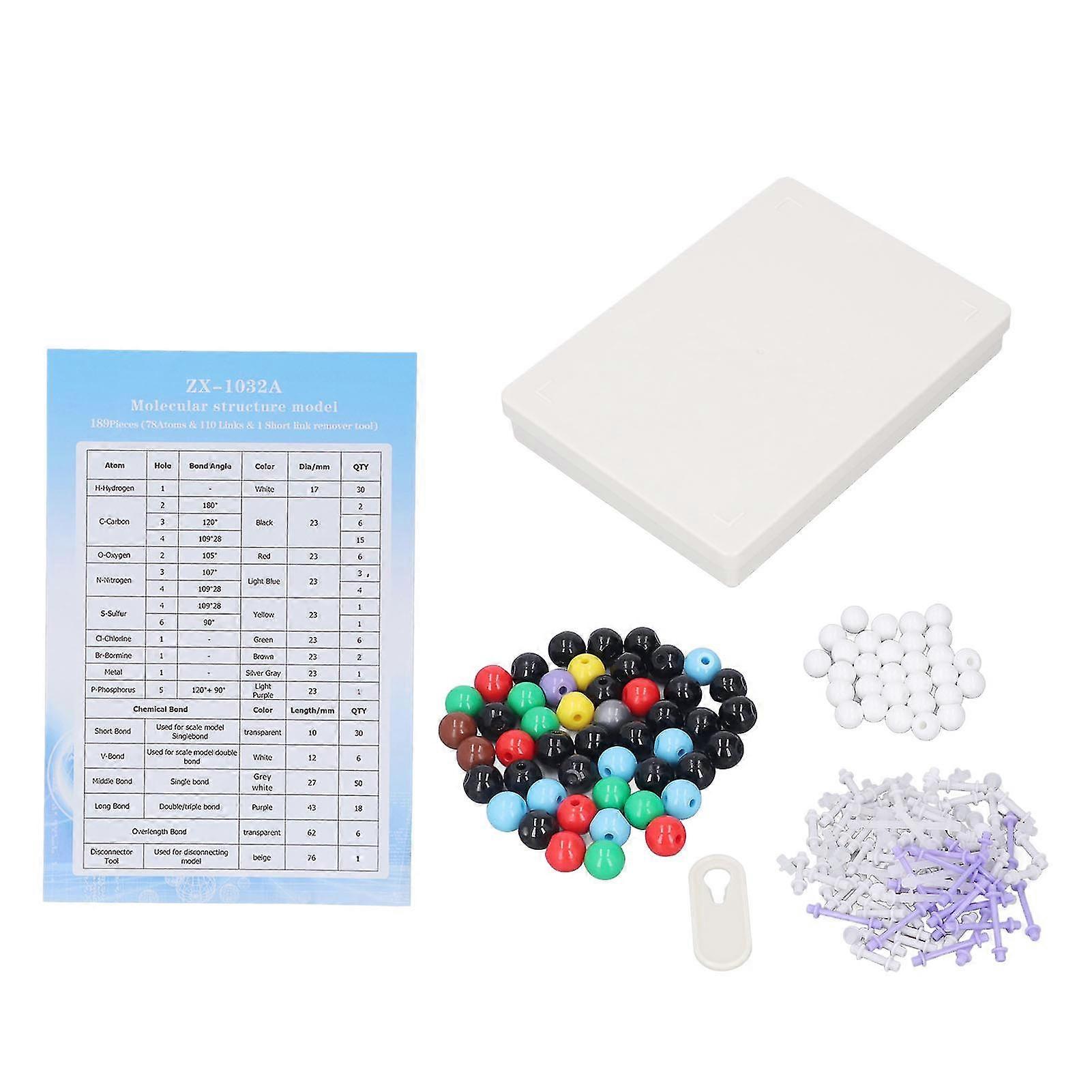 25-26 189PCS Molecular Structure Model Colorful PP Educational Organic Chemistry Model Kit for Class