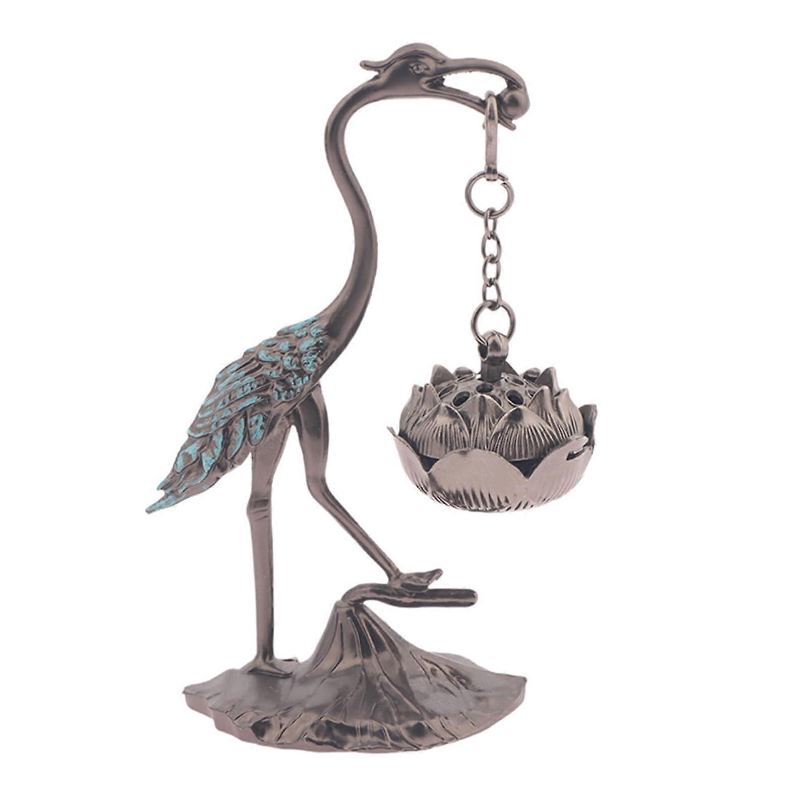 Incense Holder Crane Hanging Incense Burner For Powder And Coil, 2 In 1 Holder, Diffuser For Yoga And Meditation One Color