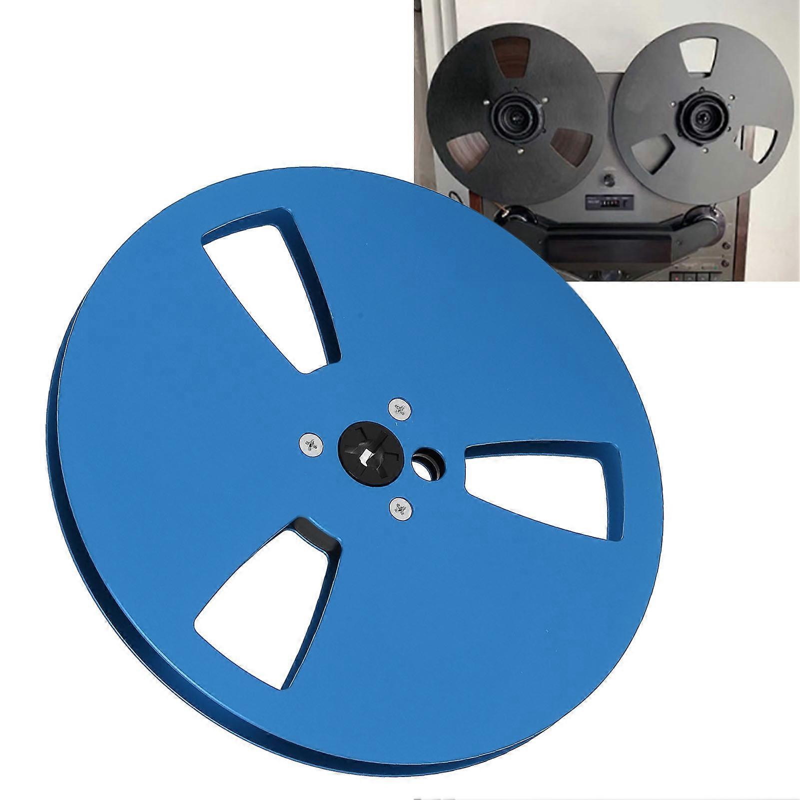 1/4 7 Inch Empty Tape Reel 3 Holes Aluminum Alloy Universal Open Sound Recording Tape Empty Reel for Recording Blue 