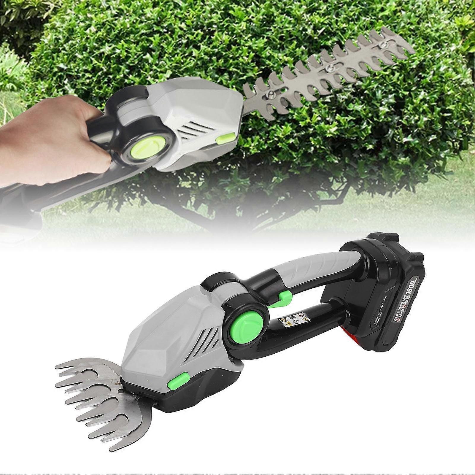 2 in 1 Grass Shear and Hedge Trimmer 22000 RPM 21V Battery Powered Cordless Electric Grass Cutter and Shrub Trimmer US Plug 