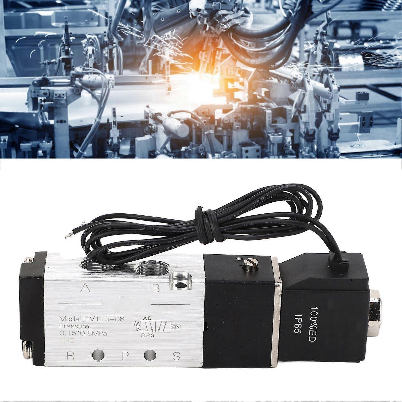 Pneumatic Solenoid Valve with Wire 2 Position 5 Way IP65 Pneumatic Air Solenoid Valve 0.15‑0.8Mpa DC12V 