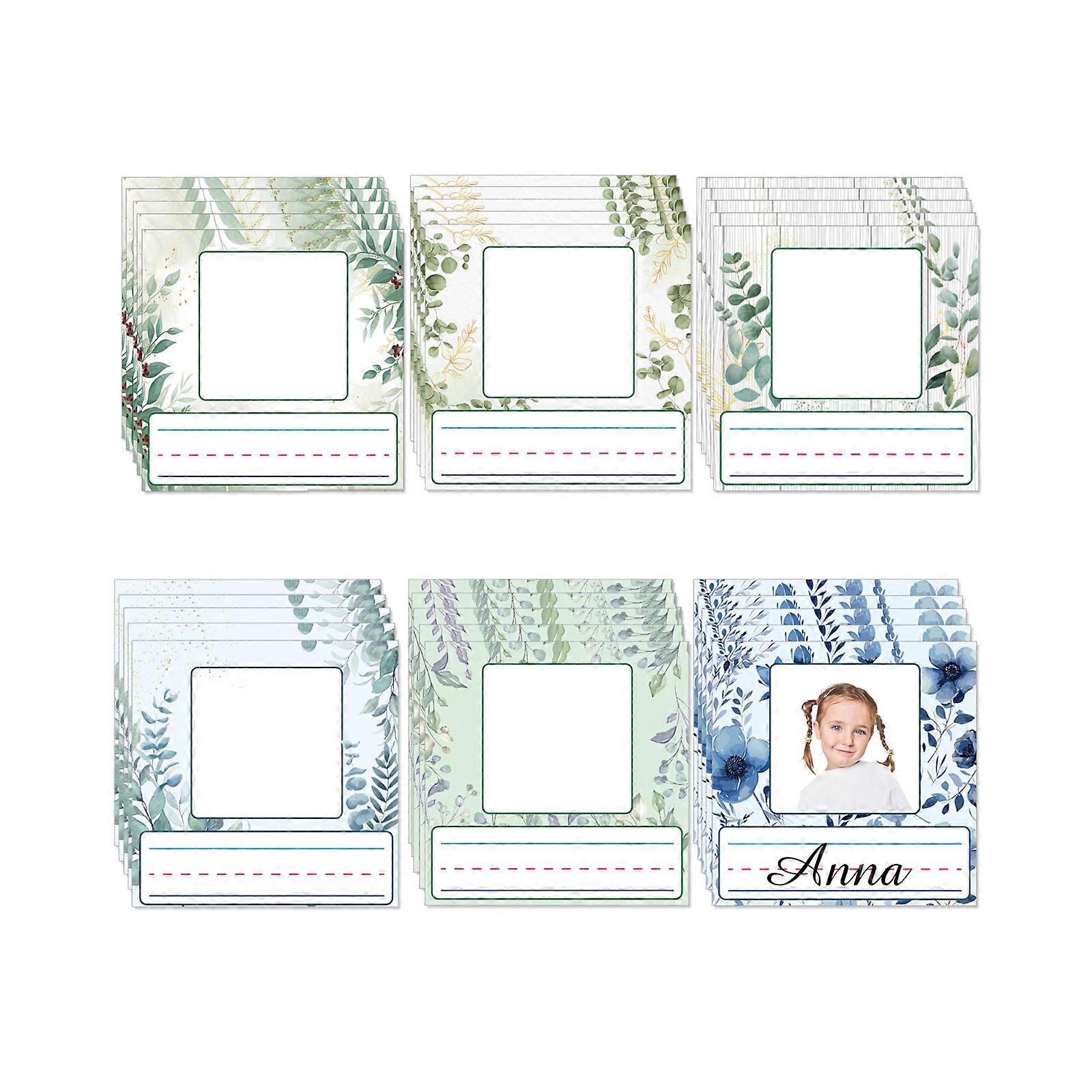 48PCS Colorful Square Name for Children Personalize School Items Craft Projects Strong Adhesive Backing Stickering Multicolor