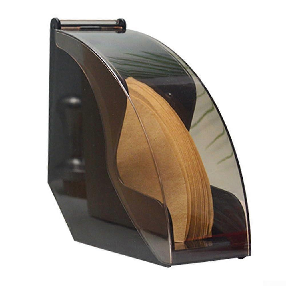 Rotating Acrylic Cover Coffee Filter Holder Black For Easy Access And Organized Storage