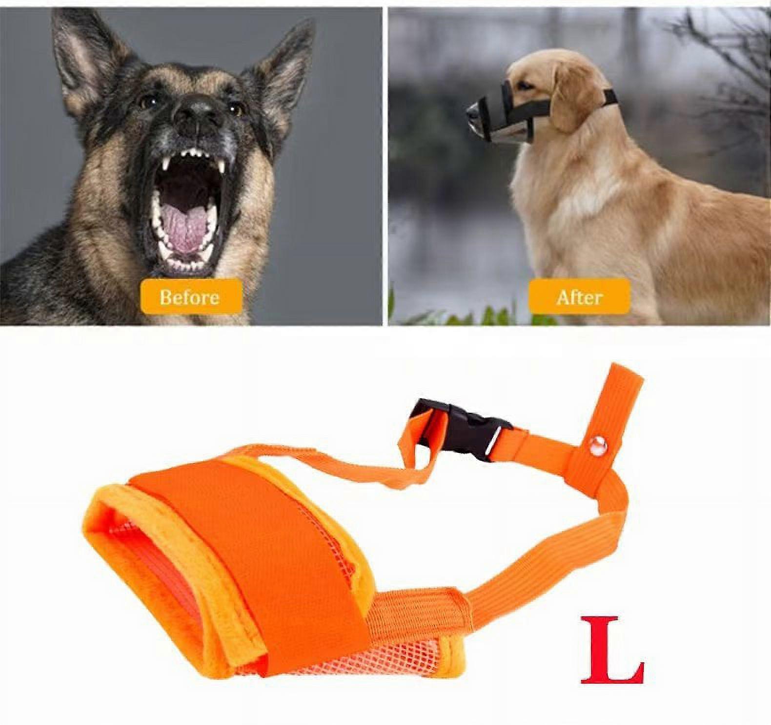 Dog Muzzle for Small Medium Large Dogs, compatible with most breeds, soft nylon mesh, adjustable, breathable, anti-dropping, 4 colors & sizes
