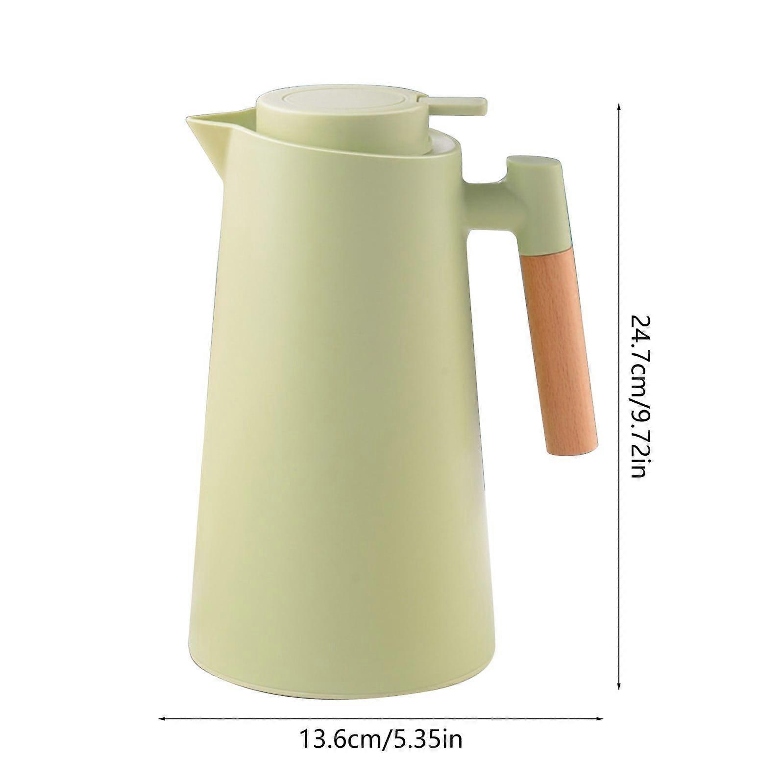 Yonrjhukm Insulated Kettle Home Use Press Kettle Double Glass Liner Handle Beechwood Strong Heat Preservation Press A Button Out Of Water