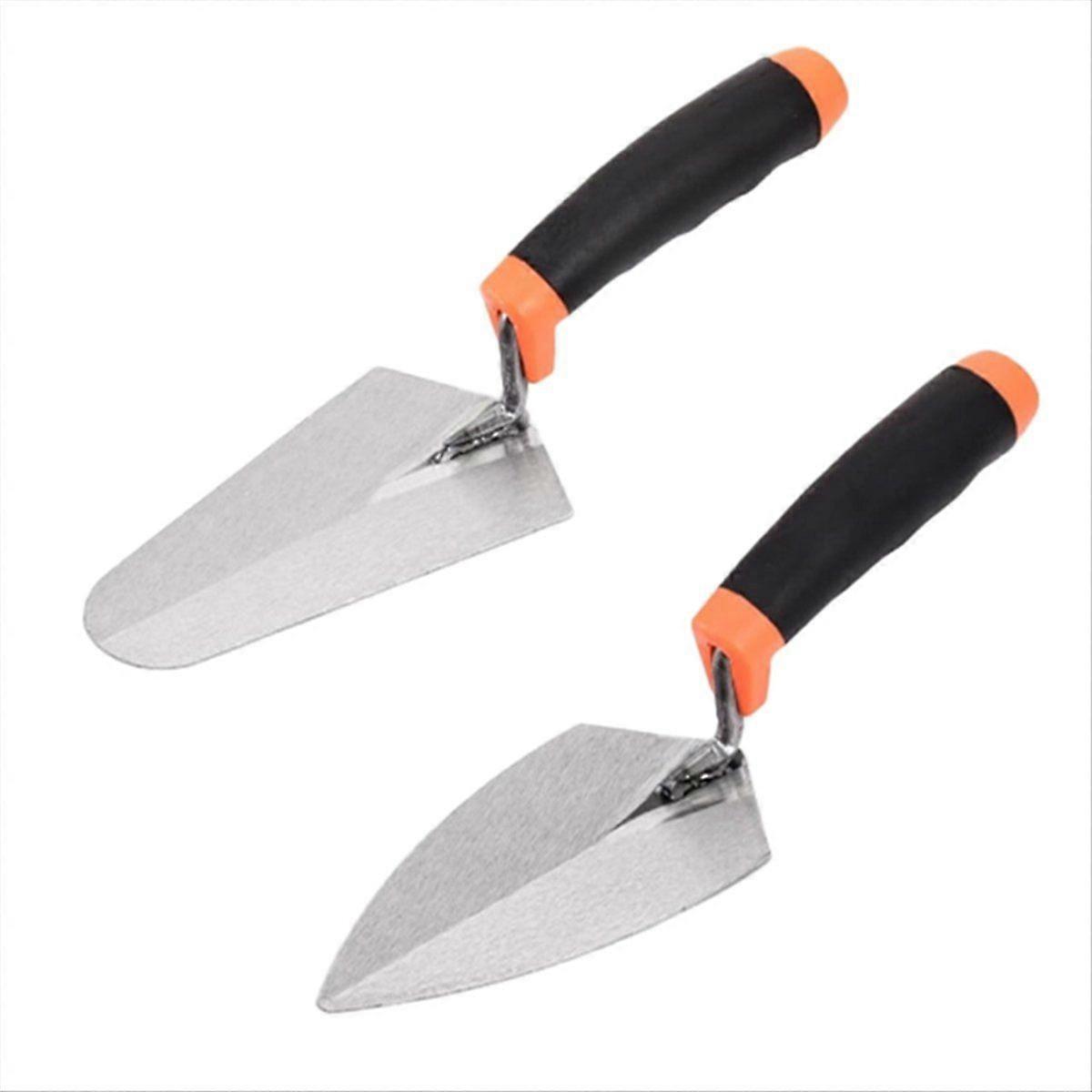 2Pcs Pointing Trowel and Gauging Trowel Set,6in Masonry Hand Tool with Soft Grip Handle,Margin Trow