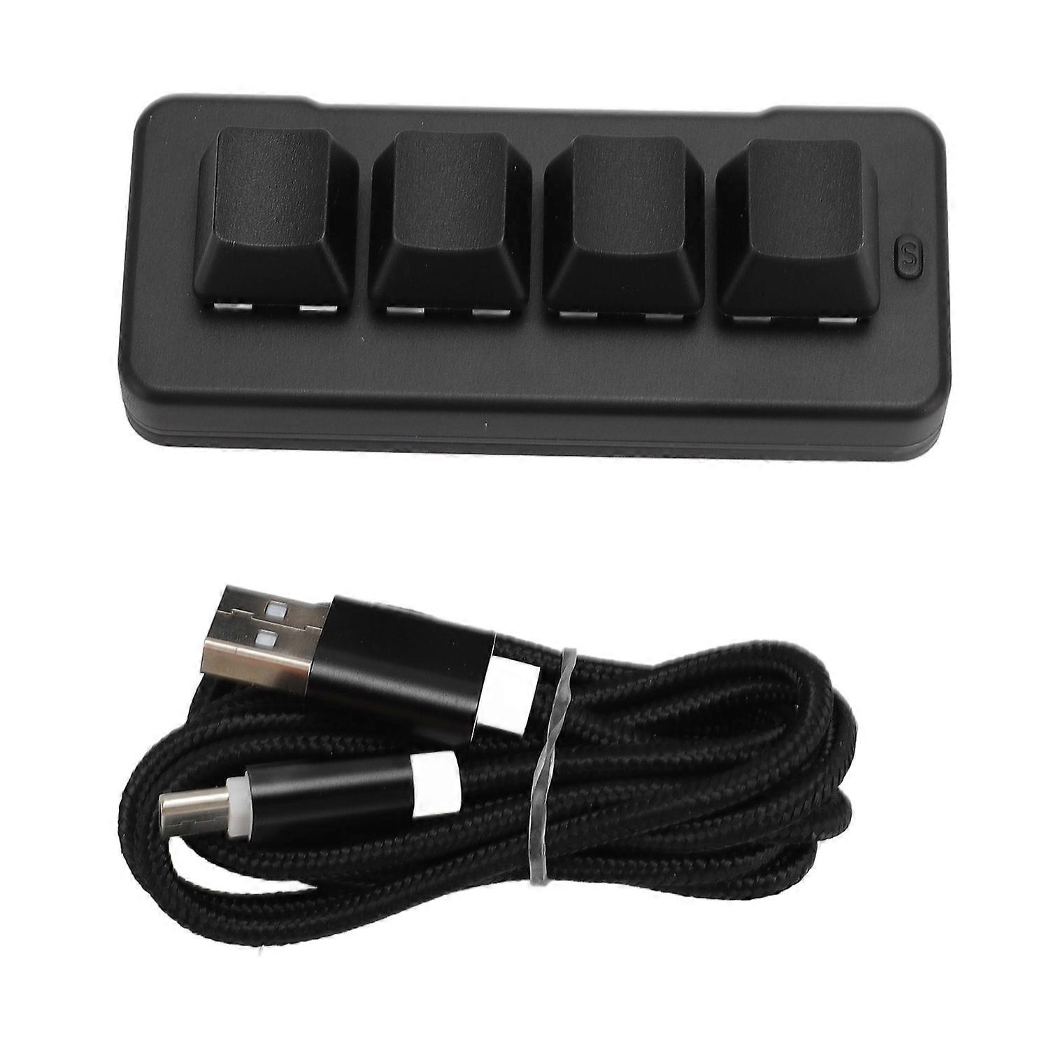 Wireless Bluetooth Wired USB 4 Key Keypad Mechanical Gaming Keyboard Programmable Macro Keyboard RGB