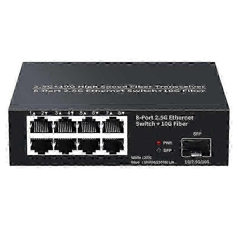 8 Port Ethernet Switch with 2.5Gbps Network Speed & 1 Port 10G Fiber for Home Lab Network Connection