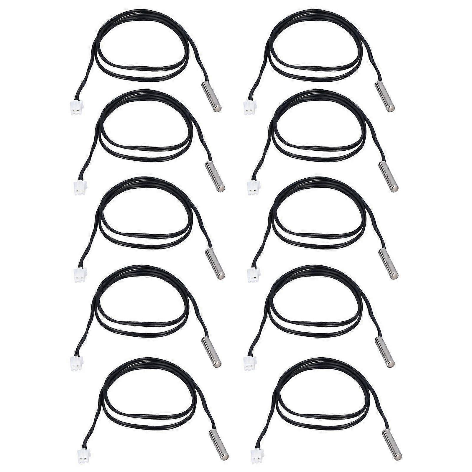 10Pcs Temperature Sensor Probe NTC Thermistor Temp Transducer 5x25mm Cylindrical Head 500mm10K B3950Hwy