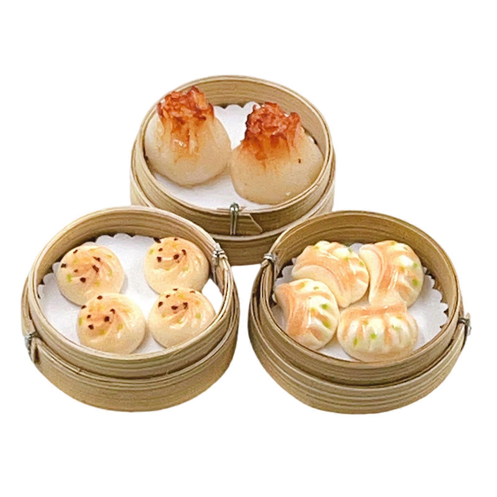 Simulation Miniature Chinese Dim Sum Model Figure Scene Display Accessories Doll House Kitchen Props 1/12 Scale Decors Multicolor
