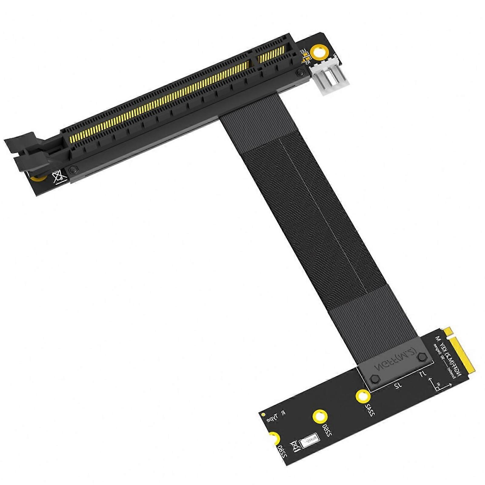 M.2 NGFF NVMe Key M to PCIE 16X Graphics Card Extender Cord M.2 16X M.2 Risers Card Adapter Right Direction GPU Cable Multicolor