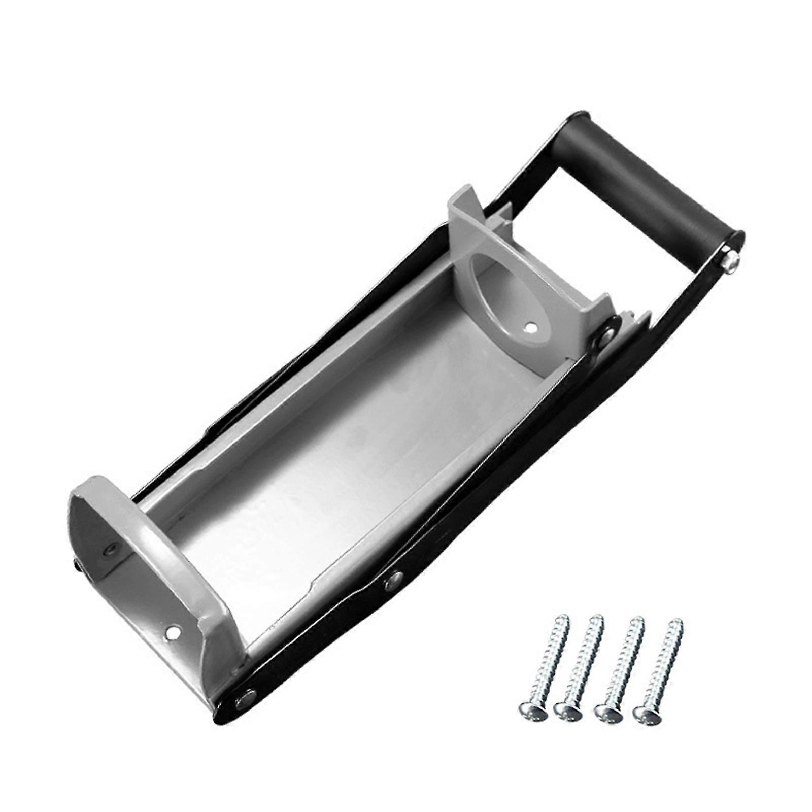Ergonomic Hand-Operated Aluminum Can Flattener with Safety Grip, Perfect for Waste Management  grey