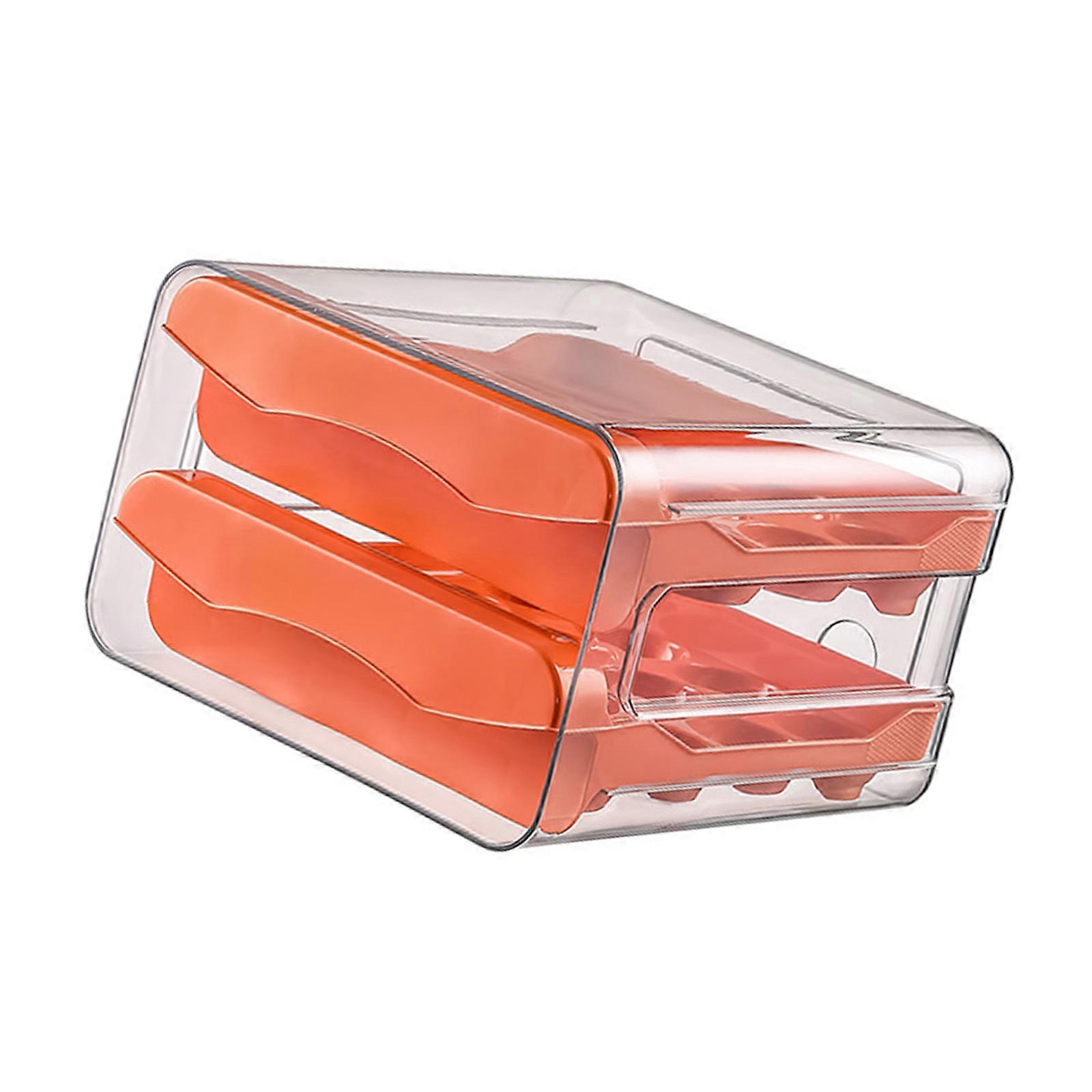 Dense Two Layer Refrigerator Oocyte Owner 32 Cell Organization Structure with Smooth Slide Mechanism  Orange