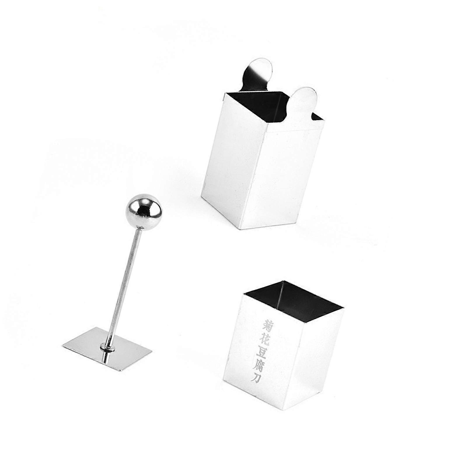 Durable Nonrust Steel Bean Curd Press Set Floral Designs Blade Multiple Use Cooking Implement for Home Cooks Multicolor