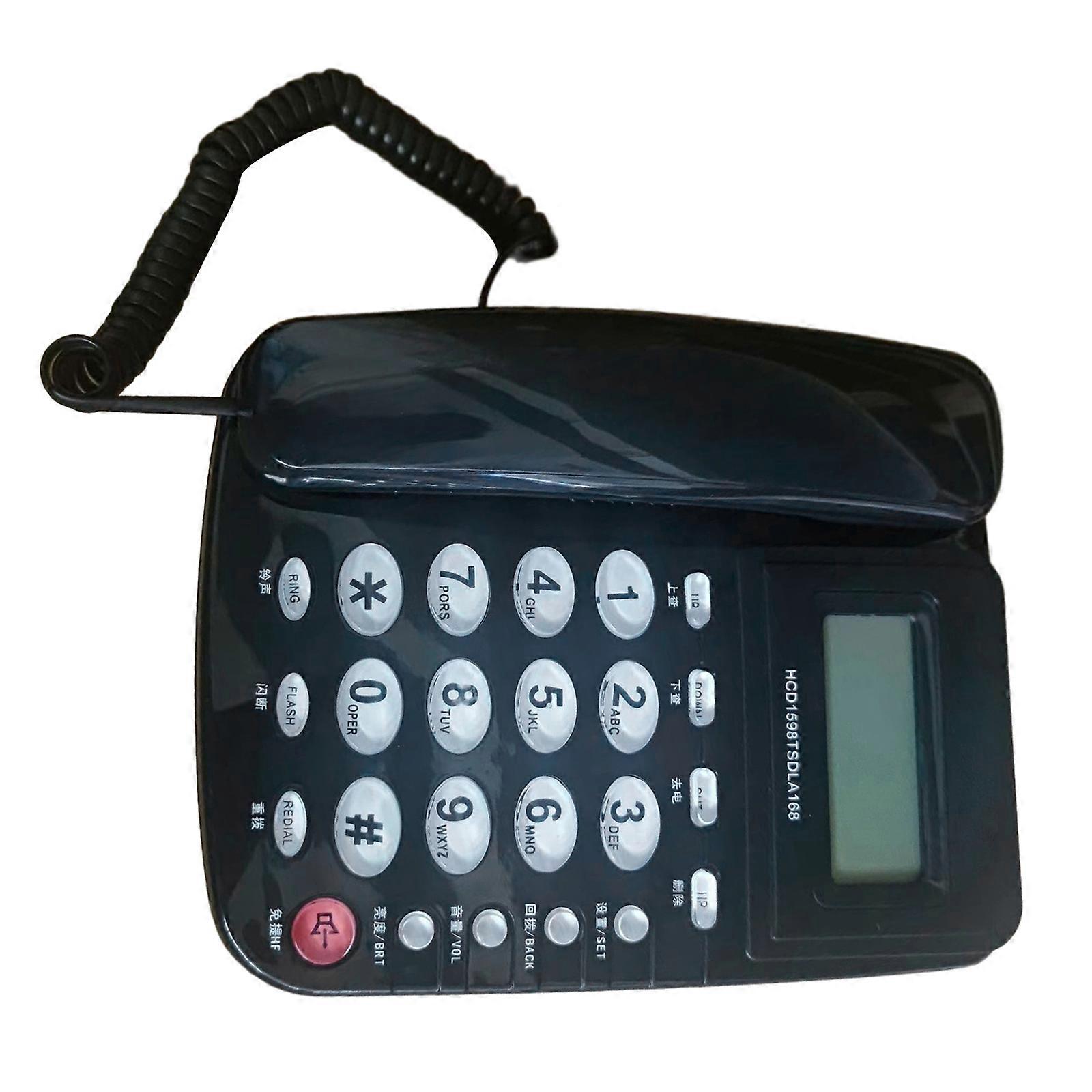 טלפון קווי קווי באנגלית, צג מתקשר לבית/מלון/משרד, צג מתקשר לטלפון קווי קווי, חיסכון באנרגיה, שחור