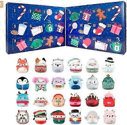 Christmas Advent Calendar Blind Box - 24 Surprise Ornaments with Animal Motifs | Festive Countdown Collection as a Gift Set in Blue