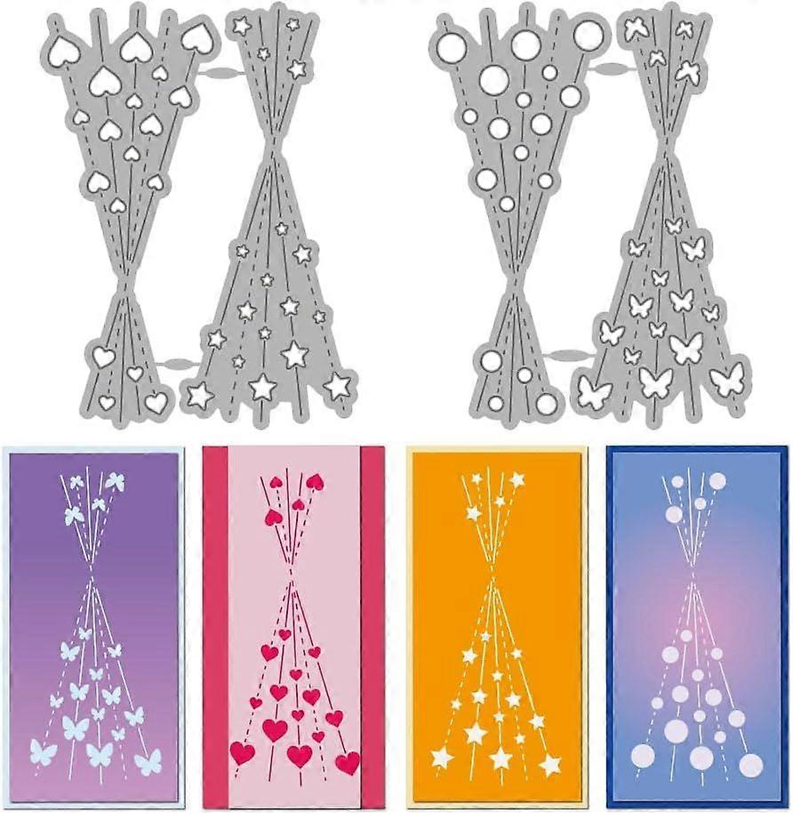 Ray Marks and Diagonal Stripes Heart Star Round Butterfly Cutting Dies Rectangular Metal Stencils Scrapbooking Tools DIY Craft Carbon Steel Embossing 