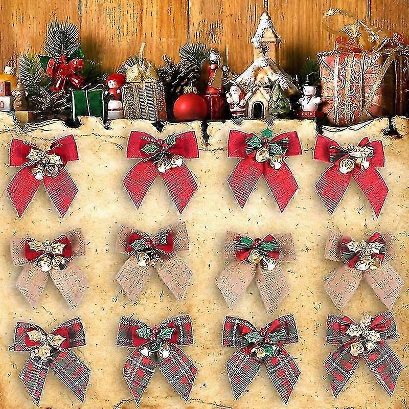 Pendentif nœud festif avec clochette pour décoration de sapin de Noël