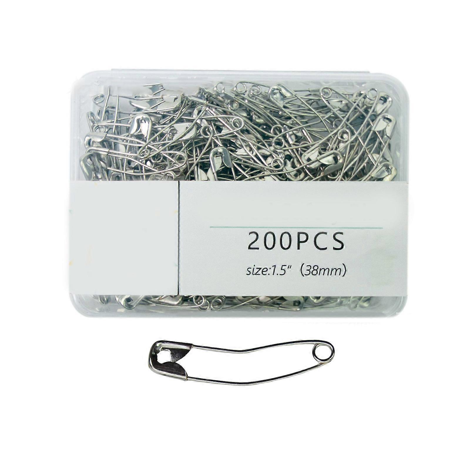 200Pcs Metal Curved Safety Pin for Sewing and Crafting 38MM or 51MM Curved Basting Pin Rust Resistant Steel Quilting Pin  S