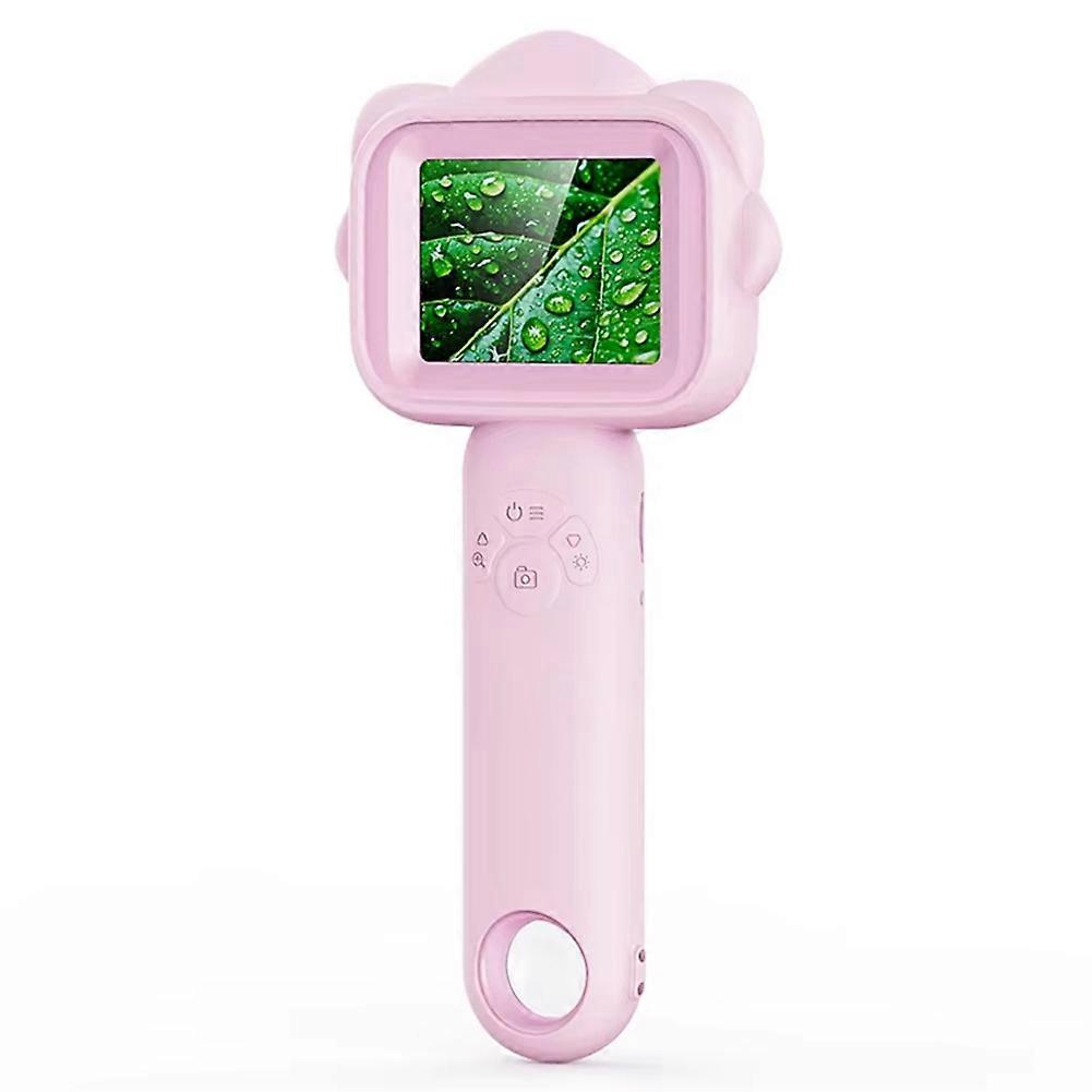 500X Kids Mini Microscope with 2.4 Inch IPS Screen 1080P Digital Handheld Portable 2MP Microscope for Children Science