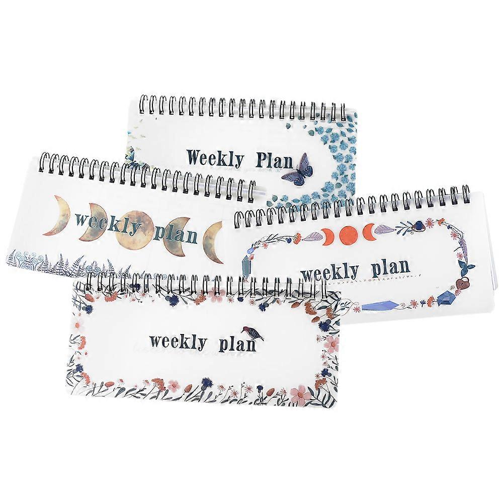 Academic Year Planner Spiral Notebook for Daily Notes 4Pcs Set