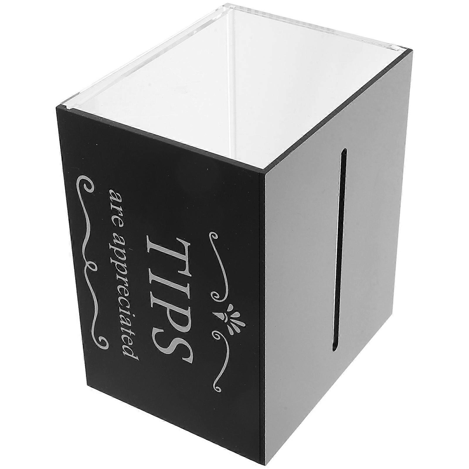 Black Acrylic Tip Collection Box for Suggestion and Donation