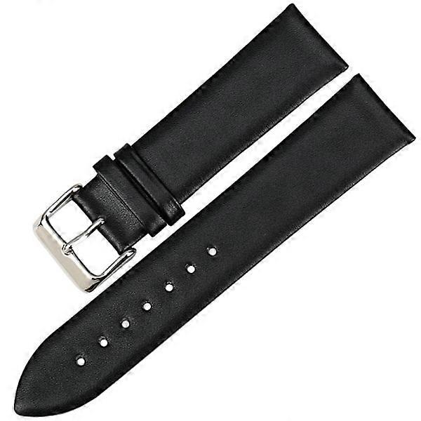 Classic Watch Strap Soft PU Leather Black 14mm