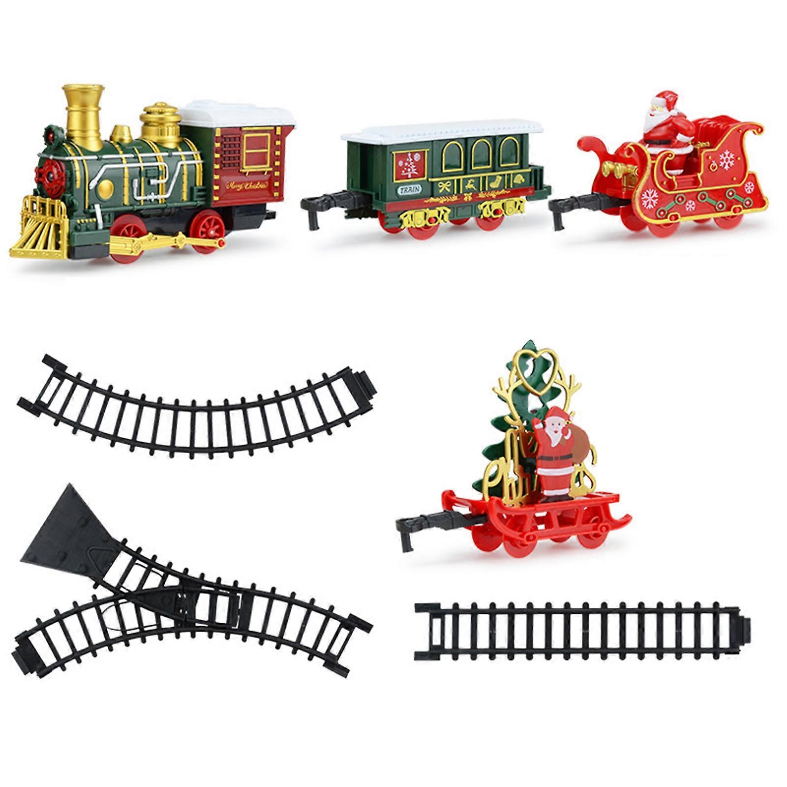Electric Train Christmas Puzzle Track Vehicle Playset for Toddlers Fun Learning Toy Interactive Puzzle Track Game Multicolor