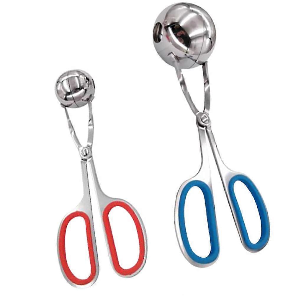 Meatball Maker Tongs Set 2pcs Stainless Steel Scoop Tool for Consistent Ball Shaping and Cooking
