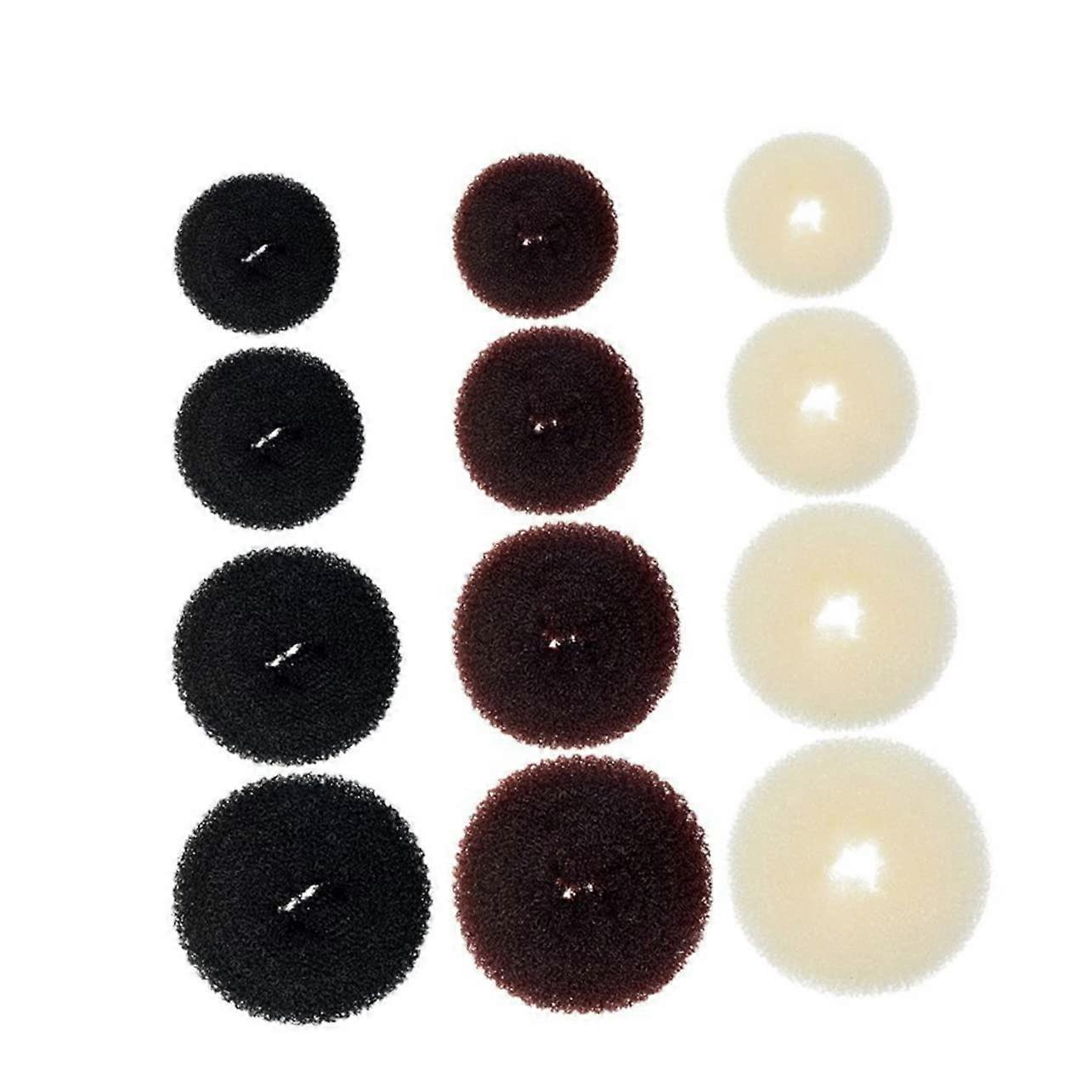 12pcs Hair Bun Maker Set for Women Donut Bun Maker with Secure Elastic Hold for Stylish Updos