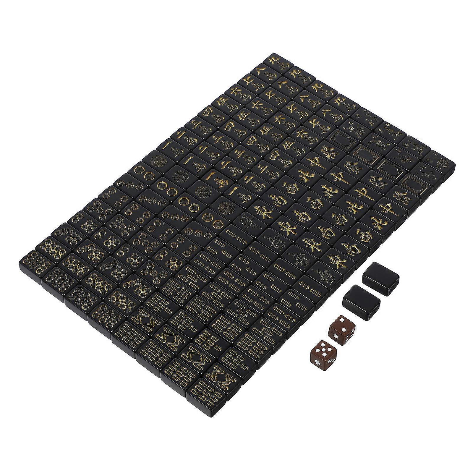 Portable Mahjong Game Set Mini Chinese Mahjong for Playing Use with