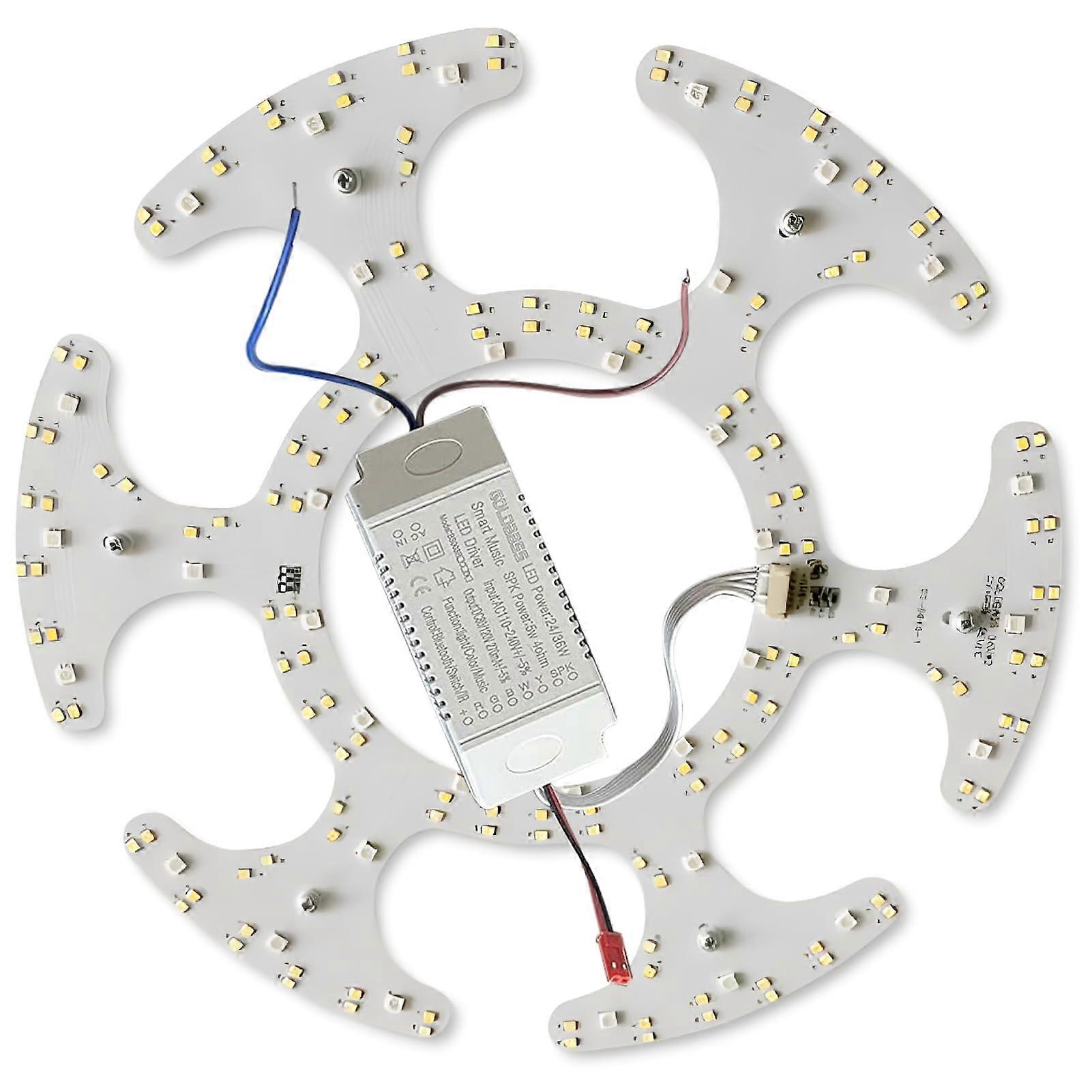 36W LED Ceiling Fan Light Kit with 7Color Adjustable Panel for 42 Inch Retractable Fan Replacement